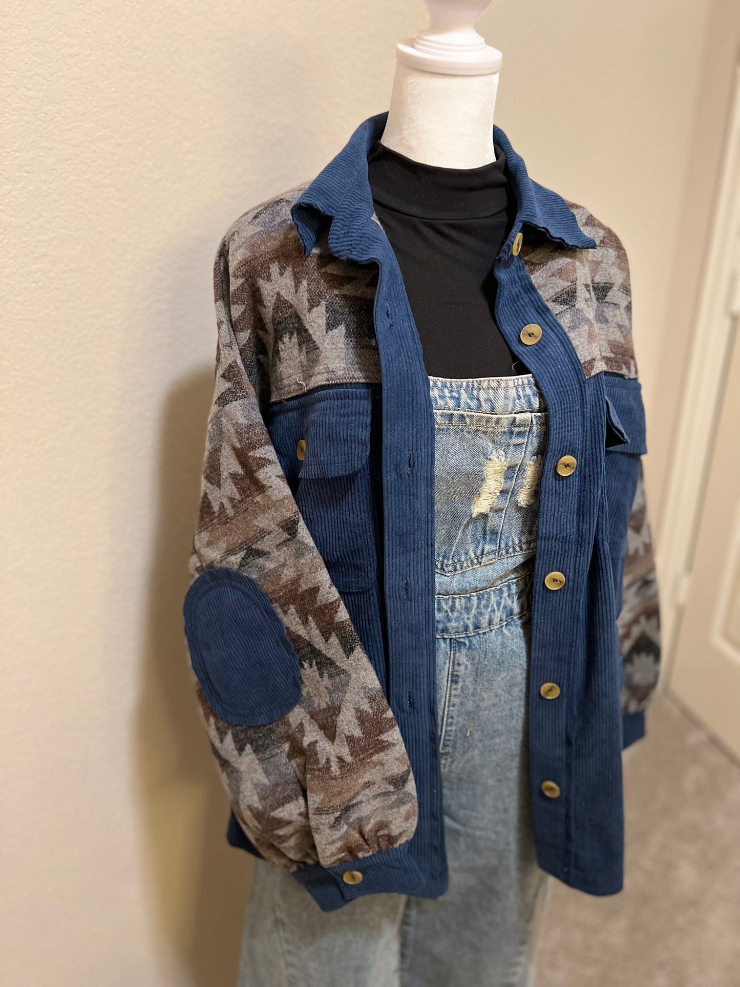 The Navy Aztec Shacket