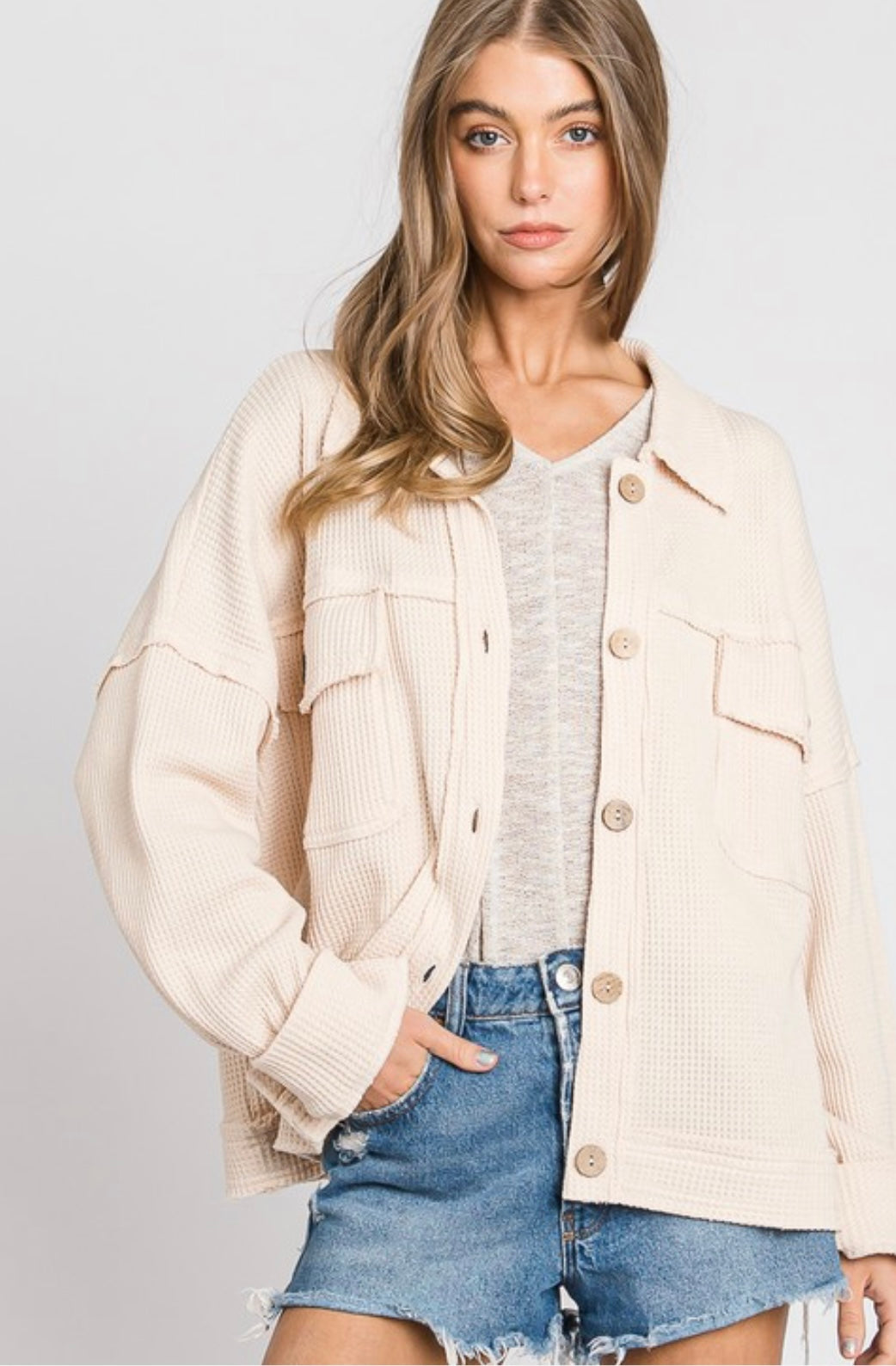 The Harlee Waffle Jacket