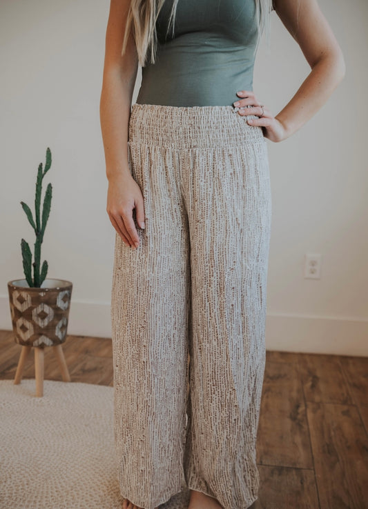 The Slit Pants in Beige