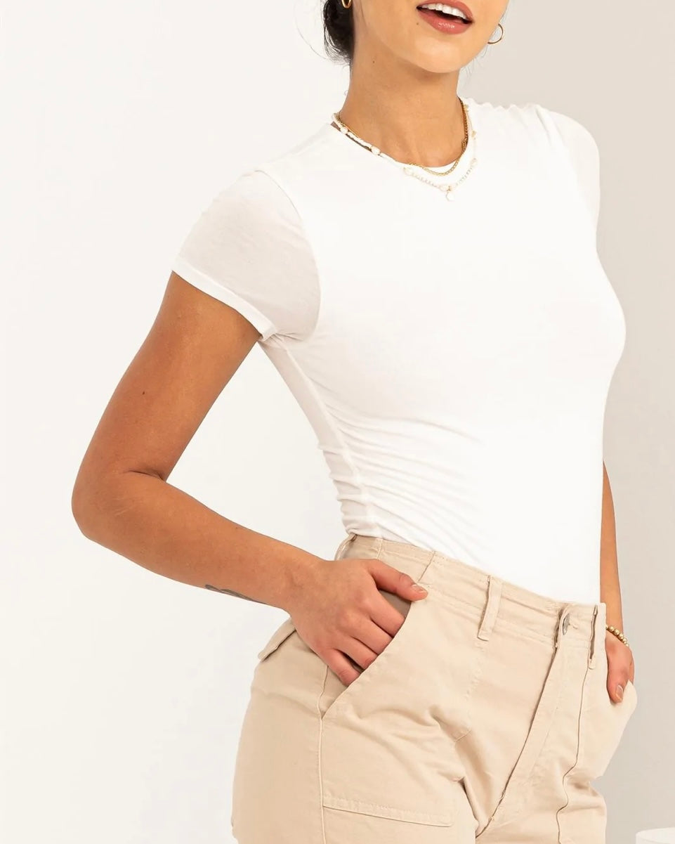 The Double Layered Bodysuit in White