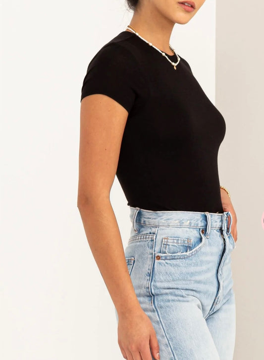 The Double Layered Bodysuit in Black